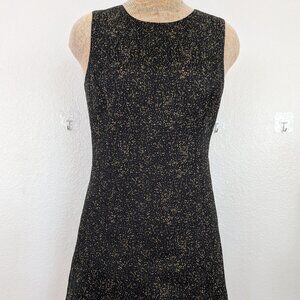 THEYSKENS' THEORY Black Gold 'Dino' Sleeveless Mini Sheath Dress